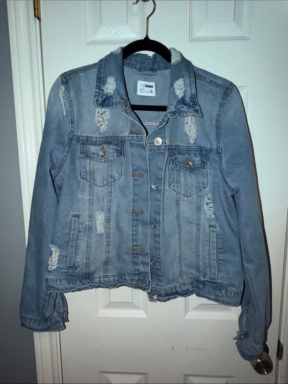 Ciso Light Blue Distressed Denim Jacket-Juniors XL